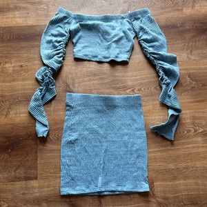 Blue two piece long sleeve set